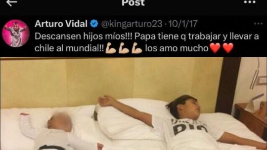 Arturo Vidal borró su tweet viral sobre sus hijos y la clasificación a la Copa del Mundo
