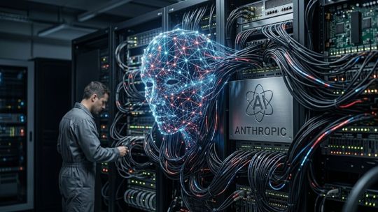 Representación gráfica de un código de programación con un escudo de ciberseguridad, alusivo a la IA Claude Mythos de Anthropic.
