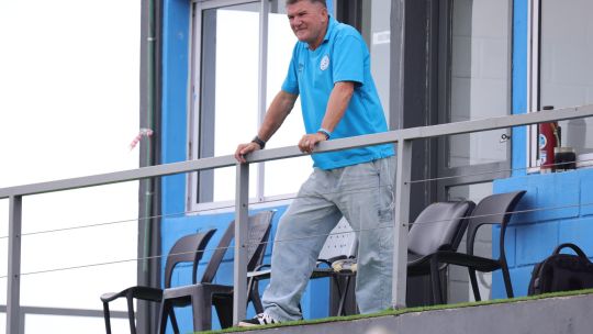 Luis Fabián Artime, presidente de Belgrano, durante un acto en el estadio Julio César Villagra.