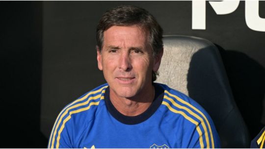 Claudio Úbeda, director técnico de Boca Juniors, durante una conferencia de prensa.