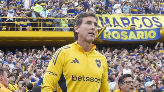 Claudio Úbeda, entrenador de Boca Juniors, en un partido frente a River Plate.