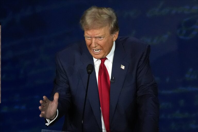 Donald Trump durante un discurso público.