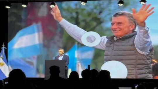 Mauricio Macri durante su discurso en un acto político en Resistencia, Chaco.