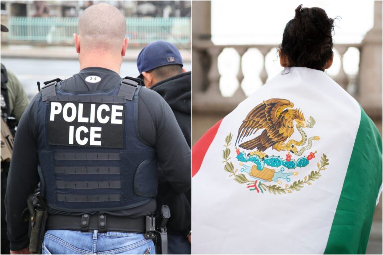 Fachada del centro de detención de inmigrantes de Adelanto, California.