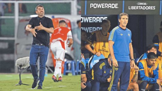 Escudos de River Plate y Boca Juniors enfrentados, representando el superclásico del fútbol argentino.
