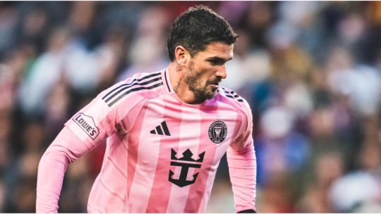 Rodrigo De Paul del Inter Miami celebra su gol ante el Real Salt Lake en la MLS.
