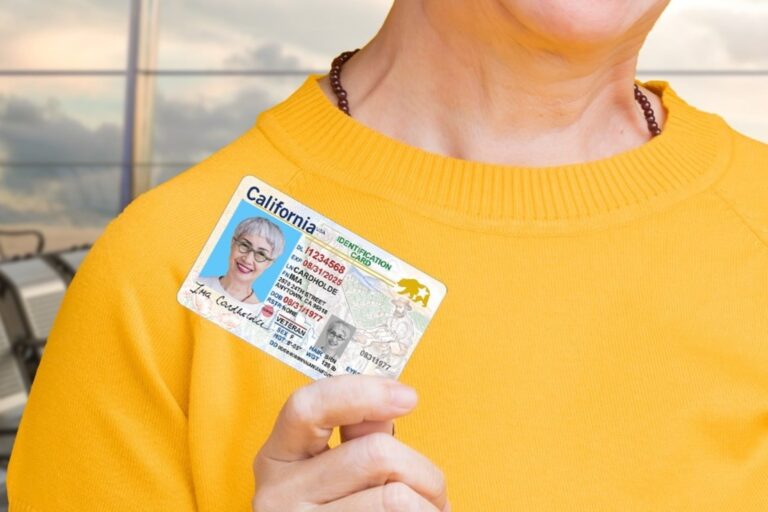 Licencia de conducir de California con la inscripción AB 60