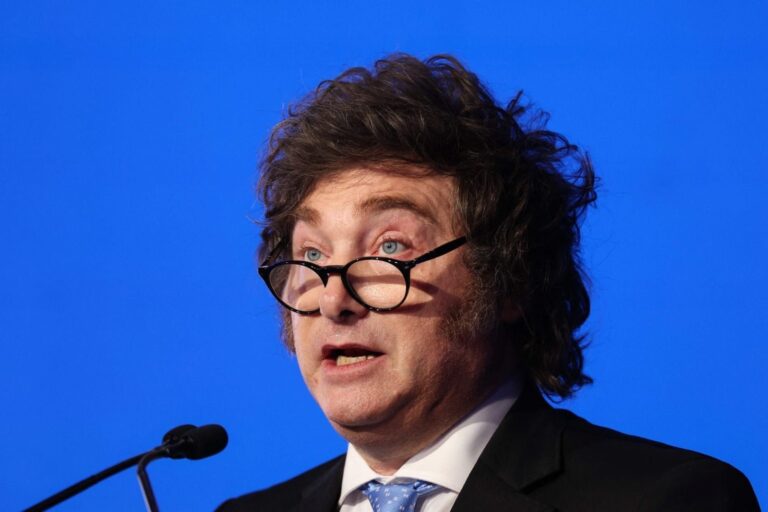 Javier Milei en un acto oficial
