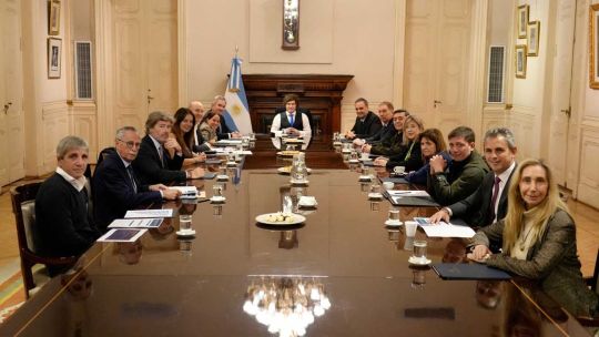 Presidente Javier Milei en la Casa Rosada durante una reunión de Gabinete