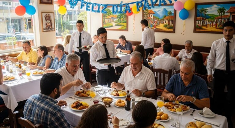 Celebración del Día del Padre en restaurante colombiano
