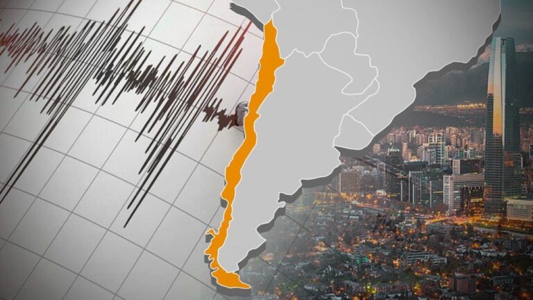 Mapa de Chile con epicentro del sismo en Valdivia