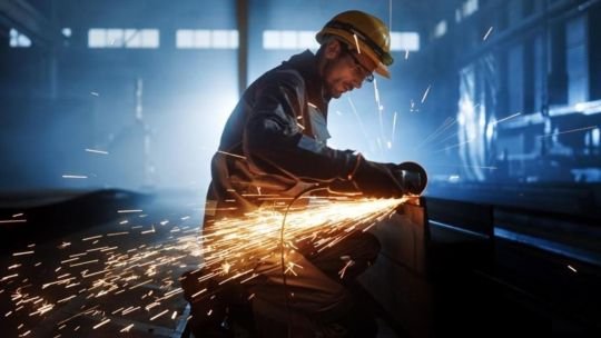 Gráfico de producción industrial metalúrgica con tendencia a la baja