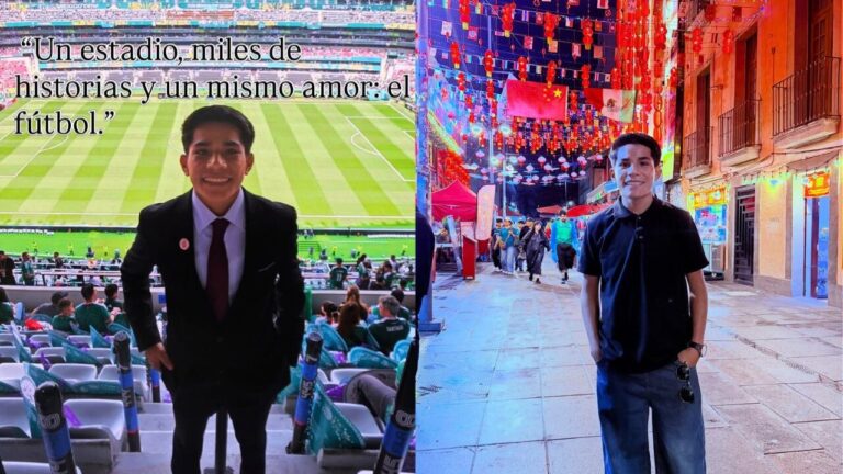Clíver Huamán en el Estadio Azteca durante la cobertura del Mundial 2026