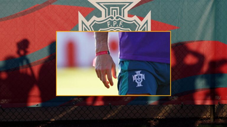 Pulsera con nombres de jugadores de la selección de Portugal, incluido Diogo Jota