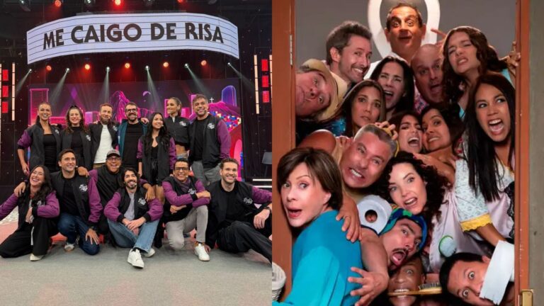 Logotipos de los programas Me Caigo de Risa, Al Fondo Hay Sitio y Magaly TV La Firme