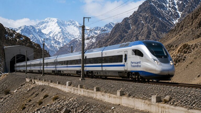 Tren de alta velocidad en la Cordillera de los Andes