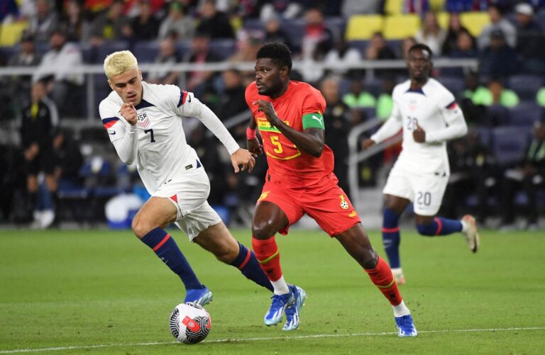 Thomas Partey durante un partido de fútbol