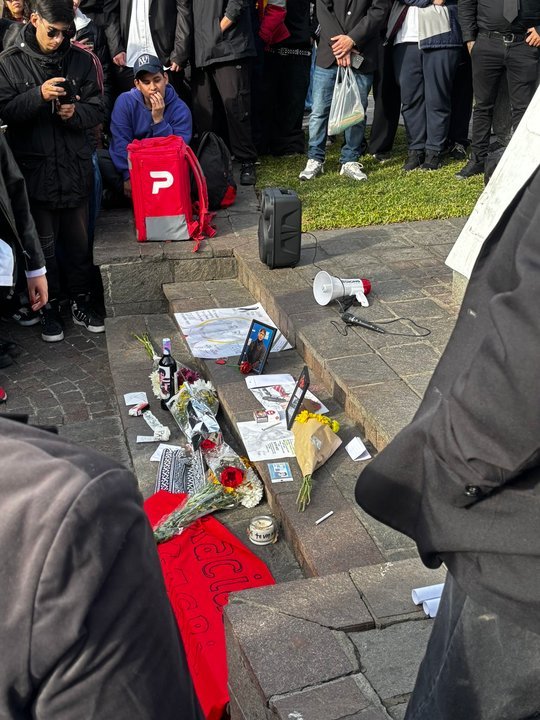 Multitud de seguidores reunidos en el Obelisco de Buenos Aires durante el homenaje a Gaspar 'Gaspi' Prim Díaz