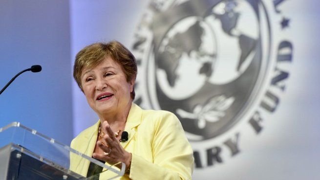 Kristalina Georgieva, directora gerente del FMI, durante una conferencia
