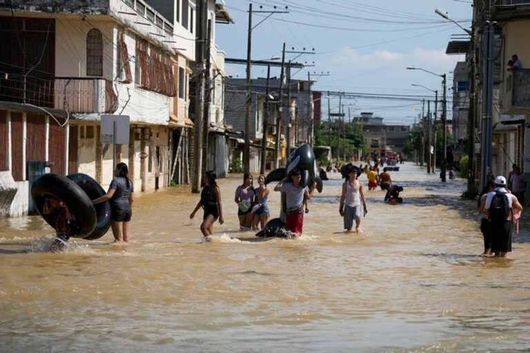 Imagen de inundaciones en Ecuador durante la temporada invernal