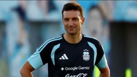 Lionel Scaloni durante un entrenamiento de la Selección Argentina